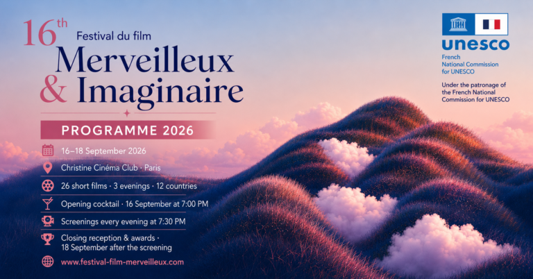 Official programme artwork for the 16th Festival du Film Merveilleux et Imaginaire in Paris, September 2026